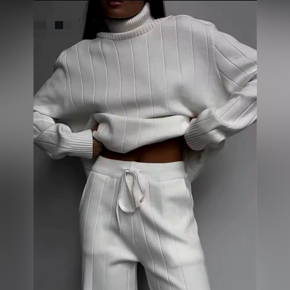 Soft Black Ribbed Loungewear | Faux Turtleneck | Lightweight | S | NWT - Picture 11 of 13